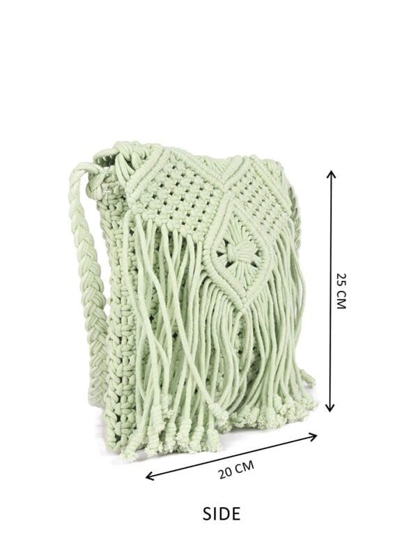 macrame sling bag size