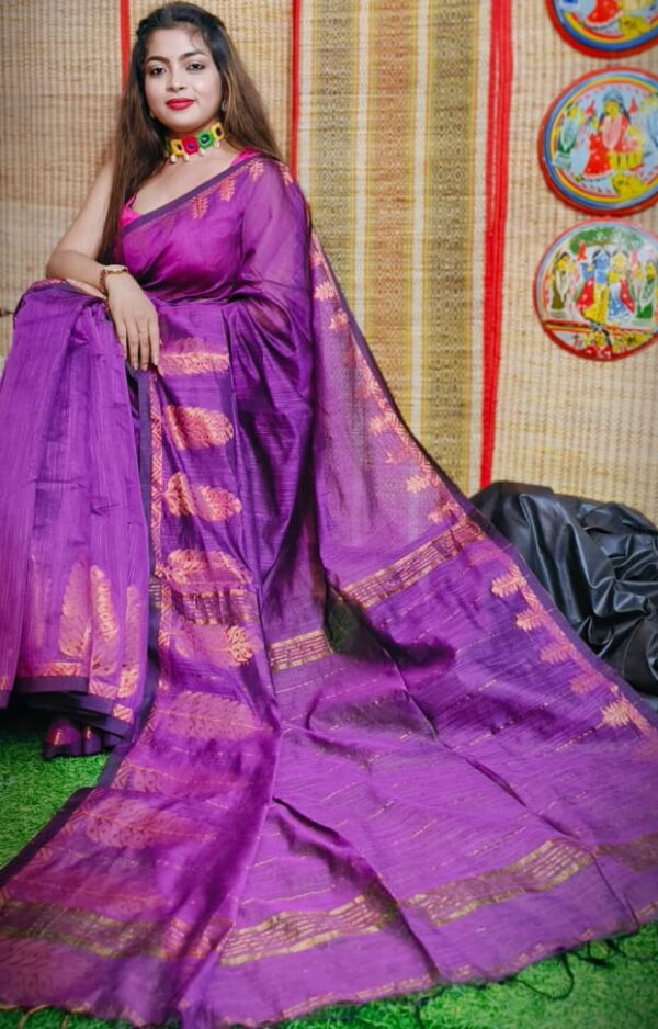 purple Silk saree