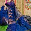 navy blue silk saree