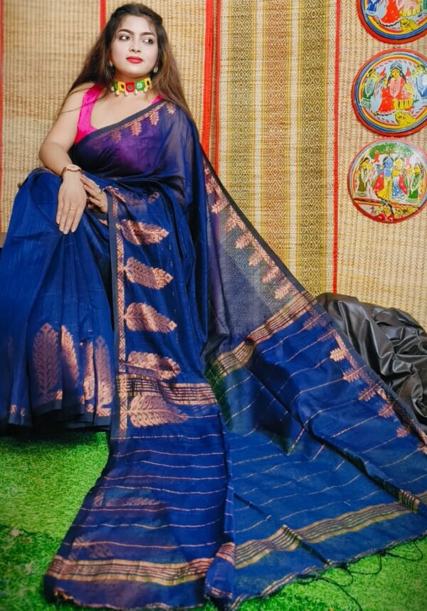 navy blue silk saree