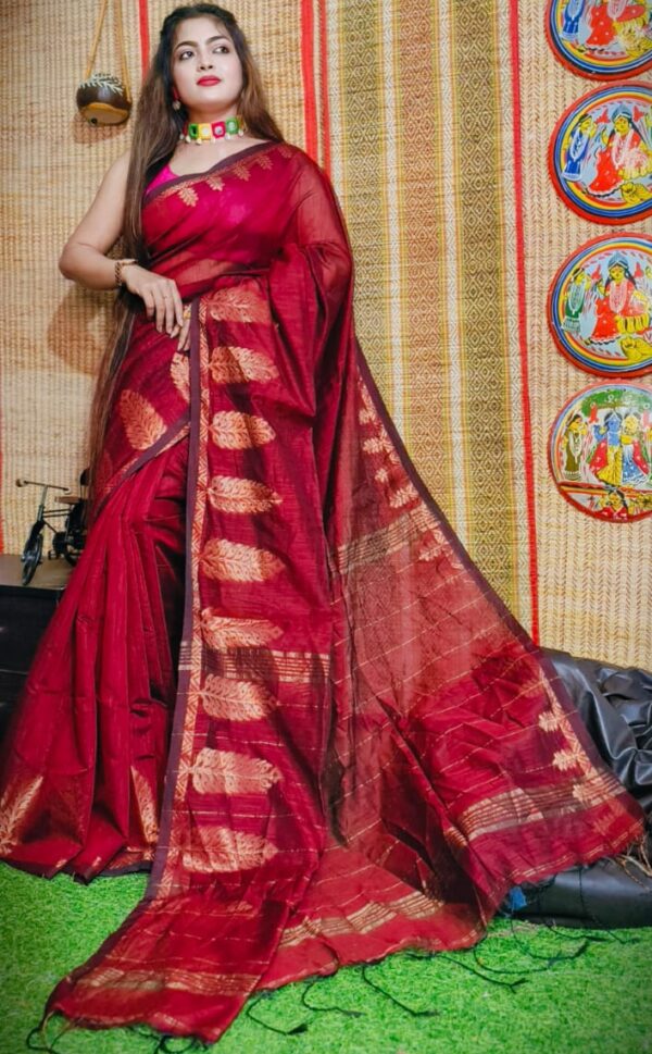 Maroon Silk saree