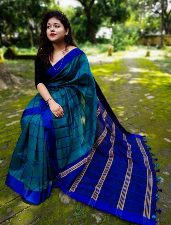 Handloom Checks on Pure Silk Saree