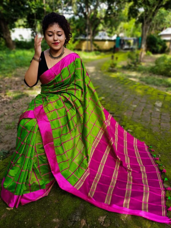 Handloom Checks on Pure Silk Saree