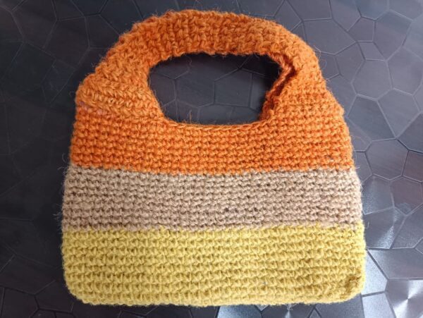 crochet jute hand bag