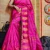 Pink silk saree