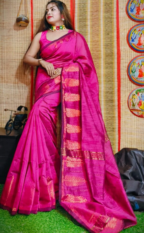 Pink silk saree