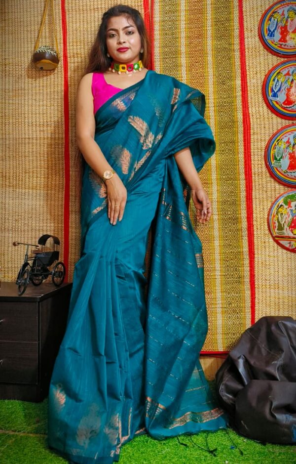 tourquish Silk saree