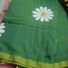 Green mulmul cotton saree