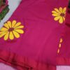 Pink mulmul cotton saree