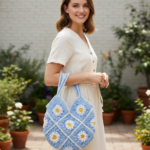 Granny square crochet bag