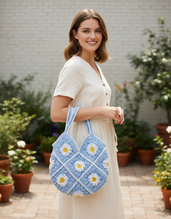 Granny square crochet bag